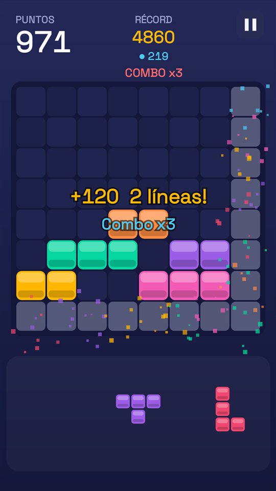 Combo explosivo borrando dos líneas a la vez